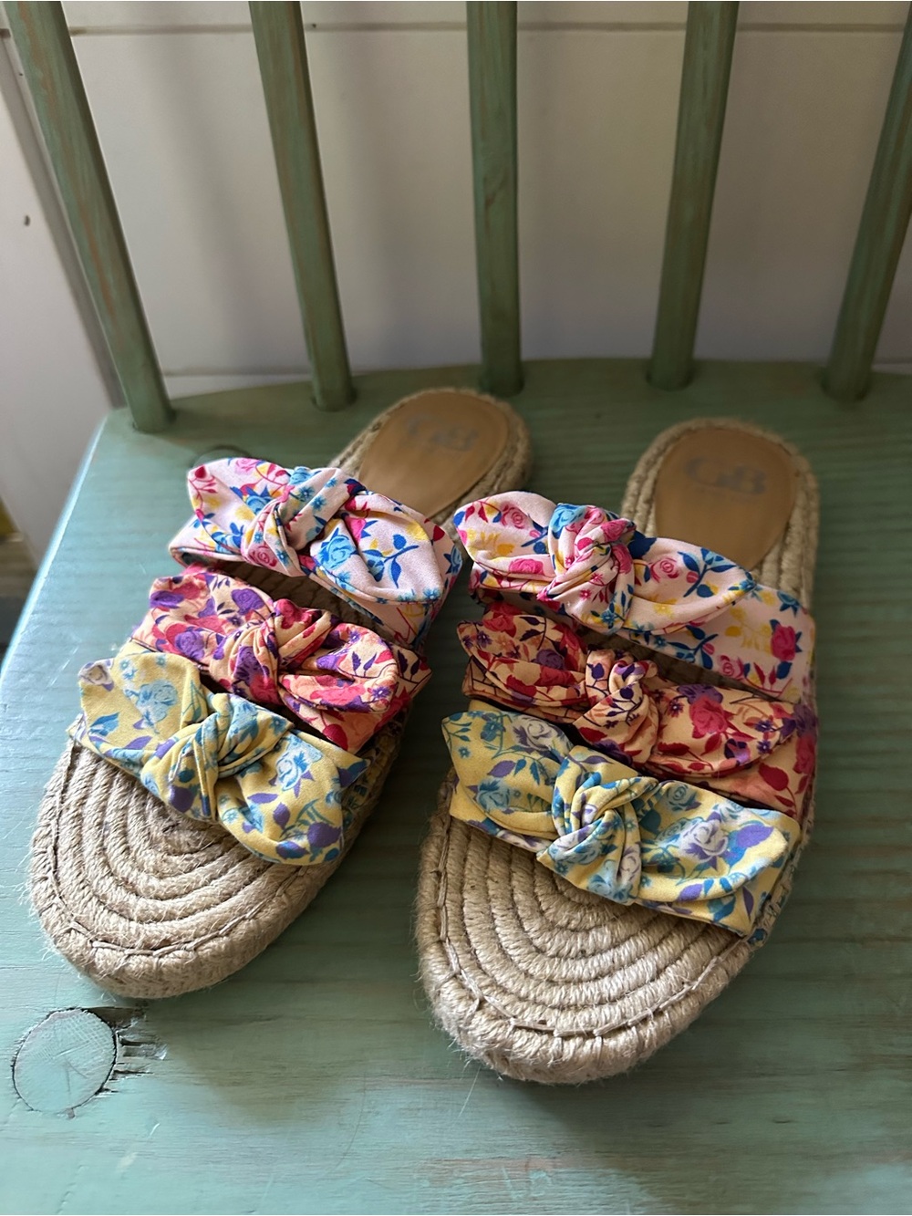 Gianni Bini Multicolor Floral Knot Espadrille Sandals